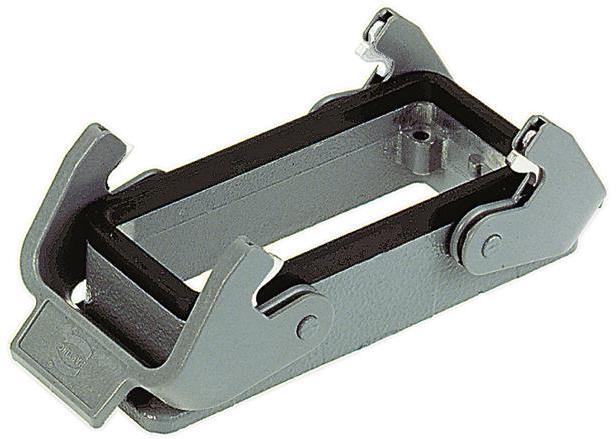 HARTING-09300160301 Adattatori Shrink Boot Bulkhead Housing 180° 16B Shell Size Powder Die Cast Aluminum Double Lock Han®