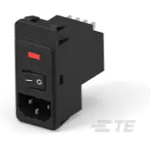 TE Connectivity-PSJSXDS60 Moduli di ingresso potenza Power Entry Module Unfiltered M 3 POS 250VACVAC 6A Switch ST 1 Port