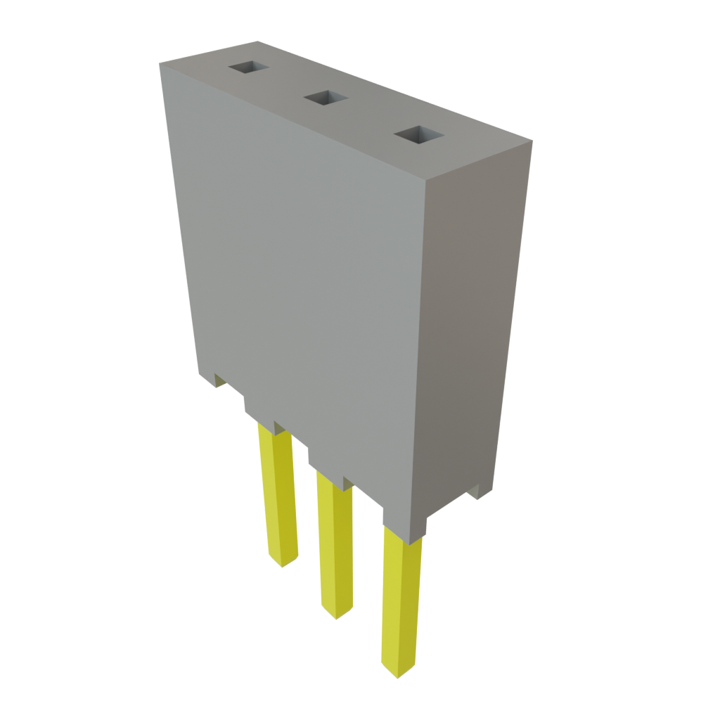 Samtec-SQT-103-03-F-S Connector Headers and PCB Receptacles Conn Socket Strip SKT 3 POS 2mm Solder ST Top Entry Thru-Hole Layer
