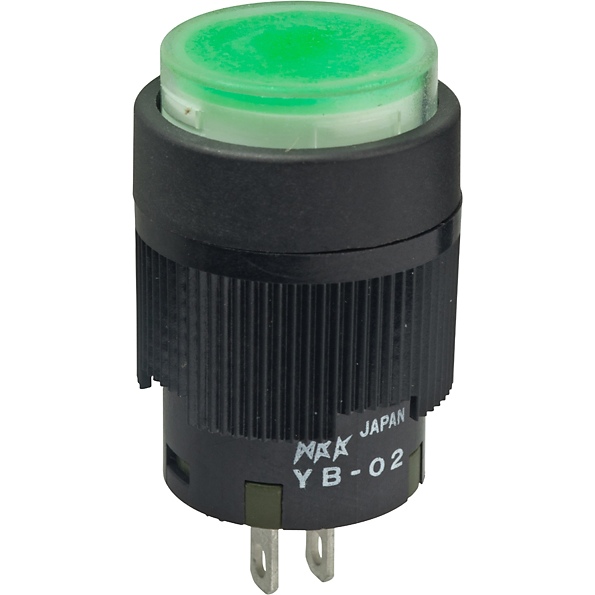 NKK Switches-YB02WKW01-5F24-JB Switch Indicators Switch Indicators 24VDC 10mA LED Round Quick Connect/Solder Lug Panel Mount with Threads