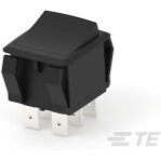TE Connectivity-PRDDD1-16F-BB000 Interruptor basculante Switch Rocker ON ON DPDT Quick Connect Curved Rocker 16A 250VAC 372.85VA >100000Cycles