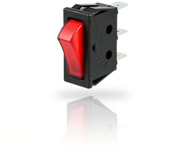 ZF Electronics-TRG22F2BBREN Bascule de commutateur Switch Rocker ON OFF SPST Quick Connect Curved Rocker 16A 250VAC 250VDC 559.27VA 10000Cycles