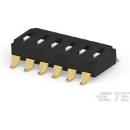 TE Connectivity-EDS06SGRNTR04Q Interruttore DIP Switch DIP OFF ON SPST 6 Recessed Slide 0.025A 24VDC Gull Wing 2000Cycles 2.54mm SMD T/R