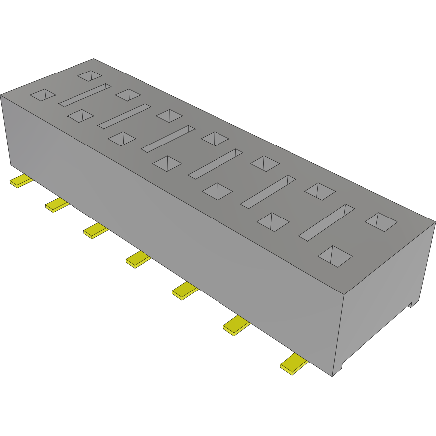 Samtec-HLE-107-02-G-DV-LC Steckverbinderleisten und Leiterplattenbuchsen Conn Socket Strip SKT 14 POS 2.54mm Solder ST Top Entry SMD Tube