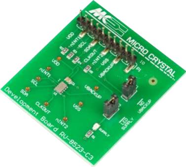 Micro Crystal AG-RV-8523-C3 ON BOARD 32.768K 20PPM TA QC Takt und Timing Entwicklung Boards und Kits RV-8523-C3 Real Time Clock Development Board