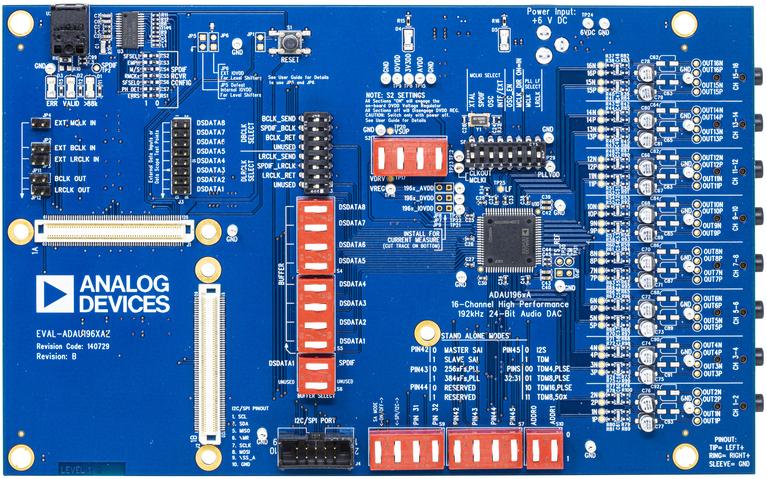 Analog Devices-EVAL-ADAU1966AZ Data Conversion Development Boards and Kits ADAU1966A DAC Evaluation Board 192KSPS GUI IDE