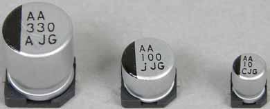 Rubycon-35JGV220M10X10.5 Kondensator, Aluminium Cap Aluminum Lytic 220uF 35V 20% (10 X 10.5mm) SMD 0.45A 2000h 105°C T/R Automotive AEC-Q200