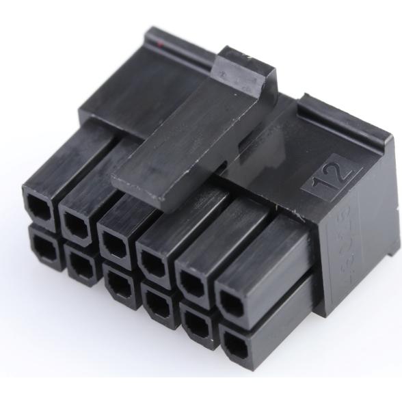 Molex-43025-1210 Einzeladersteckverbinder, Gehäuse Conn Housing RCP 12Power POS 3mm Crimp ST Panel Mount Black Bag