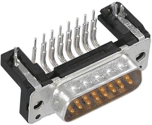 HARTING-09661626812 Connettore D-subminiatura Conn D-Sub M 9 POS 1.37mm Solder RA Thru-Hole 9 Terminal 1 Port