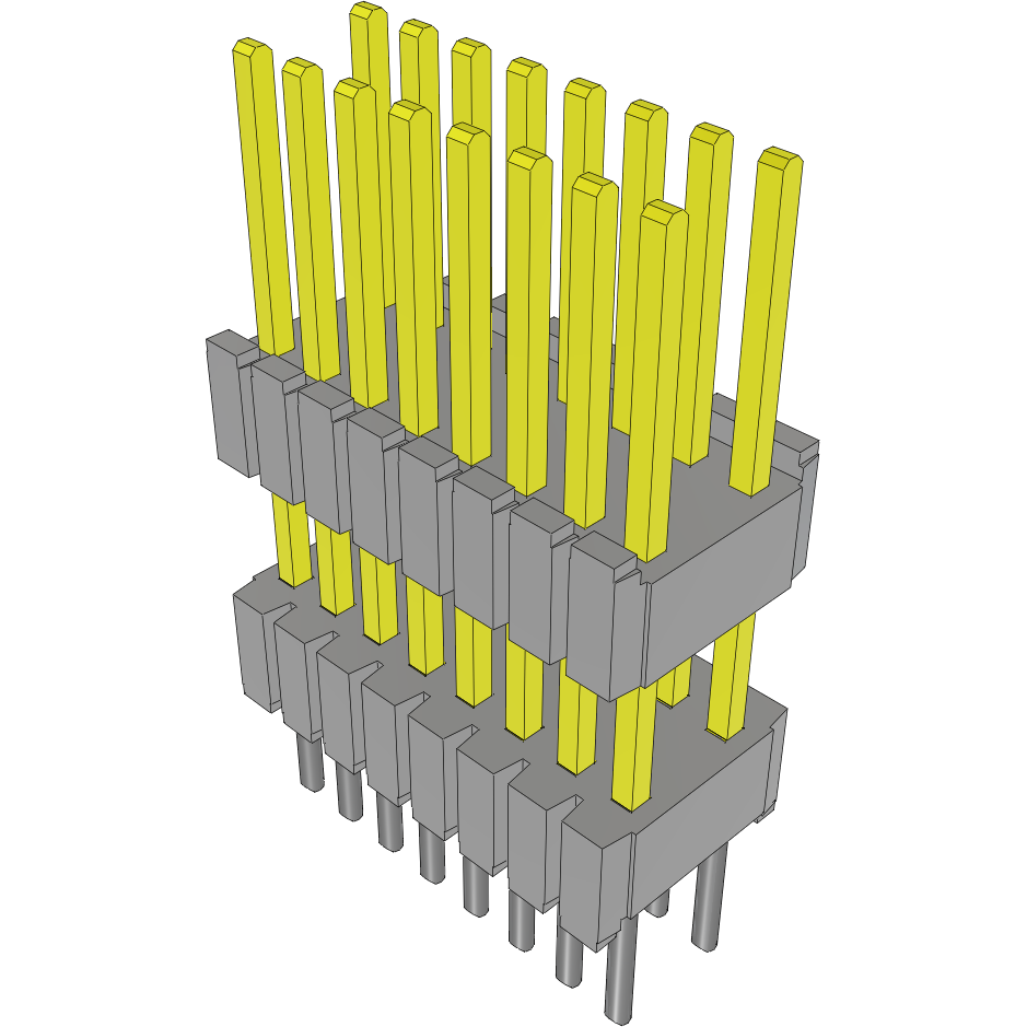 Samtec-DWM-08-57-S-D-325 Cabezales del conector y receptáculos PCB Conn Board Stacker HDR 16 POS 1.27mm Solder ST Thru-Hole Tube