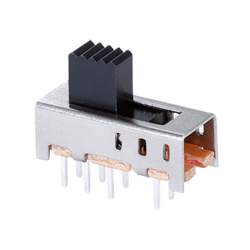 Same Sky (formerly CUI Devices)-SLW-1575662-5A-S-D Interruptor corredizo Switch Slide ON ON ON DP3T Raised Slide 0.3A 50VDC 10000Cycles PC Pins Thru-Hole