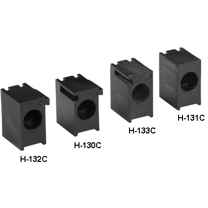 Bivar-H-131C-1-120 Lighting Accessories LED Holder, Right Angle, 3mm LED, Single Level, 0.120in. Center Line, 2 Lead, Molded Nylon, Black