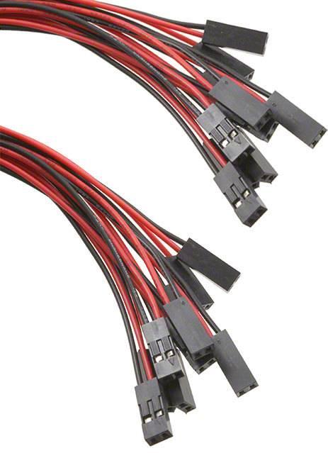 Bud Industries-BC-32673 Flachband Kabelbaugruppen Pack of 10 jumper wire double 2 pin socket female/female 30CM long