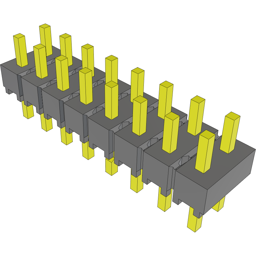 Samtec-MTSW-108-06-T-D-100-LL Steckverbinderleisten und Leiterplattenbuchsen Conn Unshrouded Header HDR 16 POS 2.54mm Solder ST Top Entry Thru-Hole Bulk