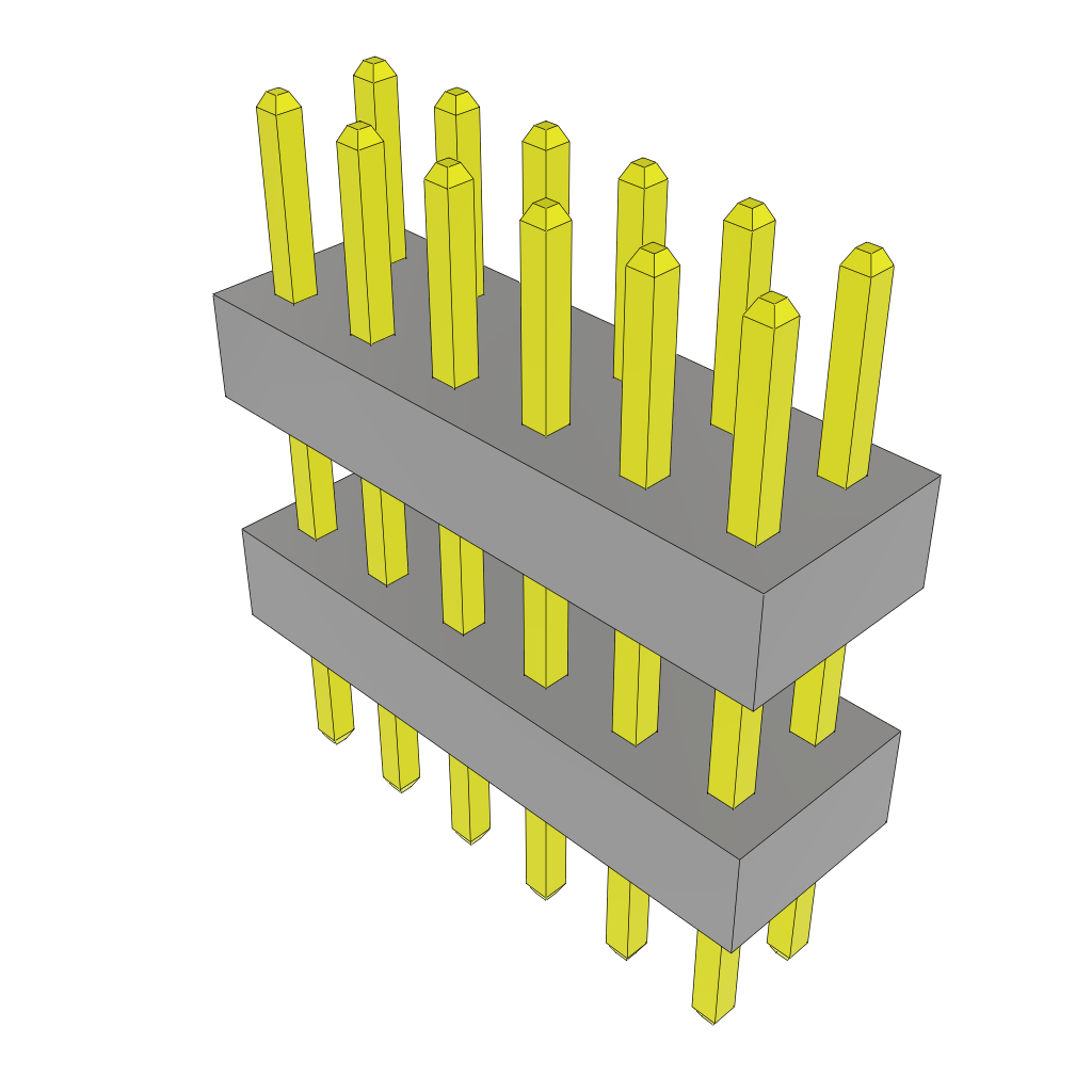 Samtec-TW-06-03-G-D-270-125 Steckverbinderleisten und Leiterplattenbuchsen Conn Board Stacker HDR 12 POS 2mm Solder ST Top Entry Thru-Hole Bulk