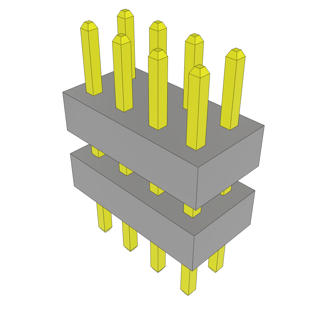 Samtec-TW-04-09-L-D-210-120 Connector Headers and PCB Receptacles Conn Board Stacker HDR 8 POS 2mm Solder ST Top Entry Thru-Hole Bulk