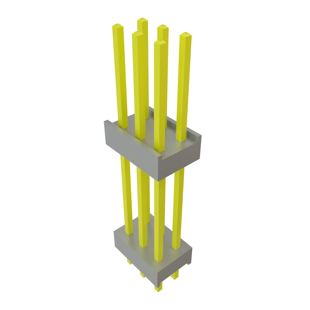 Samtec-DW-03-20-G-D-670 Connector Headers and PCB Receptacles Conn Board Stacker HDR 6 POS 2.54mm Solder ST Top Entry Thru-Hole Bulk