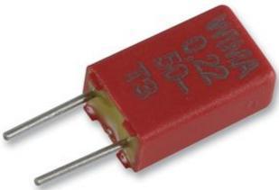 WIMA-MKS0B041000F00KSSD Condensateur à film Cap Film 1uF 50V PET 10%( 4.6 X 5.5 X 10mm) Radial 2.5mm 100°C Bulk