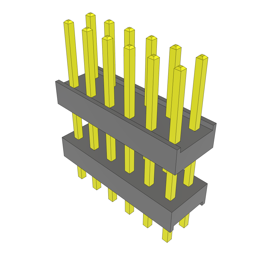 Samtec-ZW-06-09-G-D-365-125 Embases de raccordement et réceptacles PCB Conn Board Stacker HDR 12 POS 2.54mm Solder ST Top Entry Thru-Hole Bulk