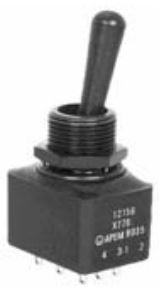 Apem Components-122462VX778 Kippschalter Switch Toggle ON ON DPDT Locking Lever PC Pins 4A 250VAC 28VDC PC Mount with Threads