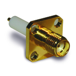 Conn SMA 0Hz to 12.4GHz 50Ohm Solder ST Flange Mount RCP Gold