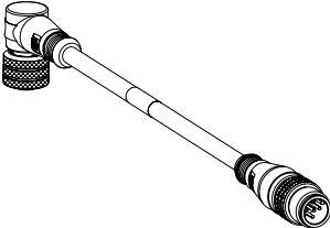 Molex-884031P03M020 null Cable Assembly Circular 2m 22AWG M12 Circular to M12 Circular 4 to 4 Right Angle to Straight