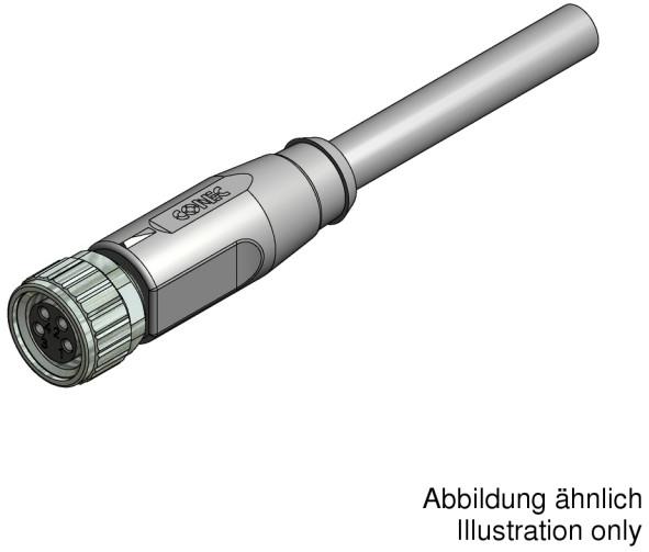 CONEC-42-10035 Assemblaggio cavo Altro Female Connector M8X1 Axial, Brass, Nickel, Gold Plated