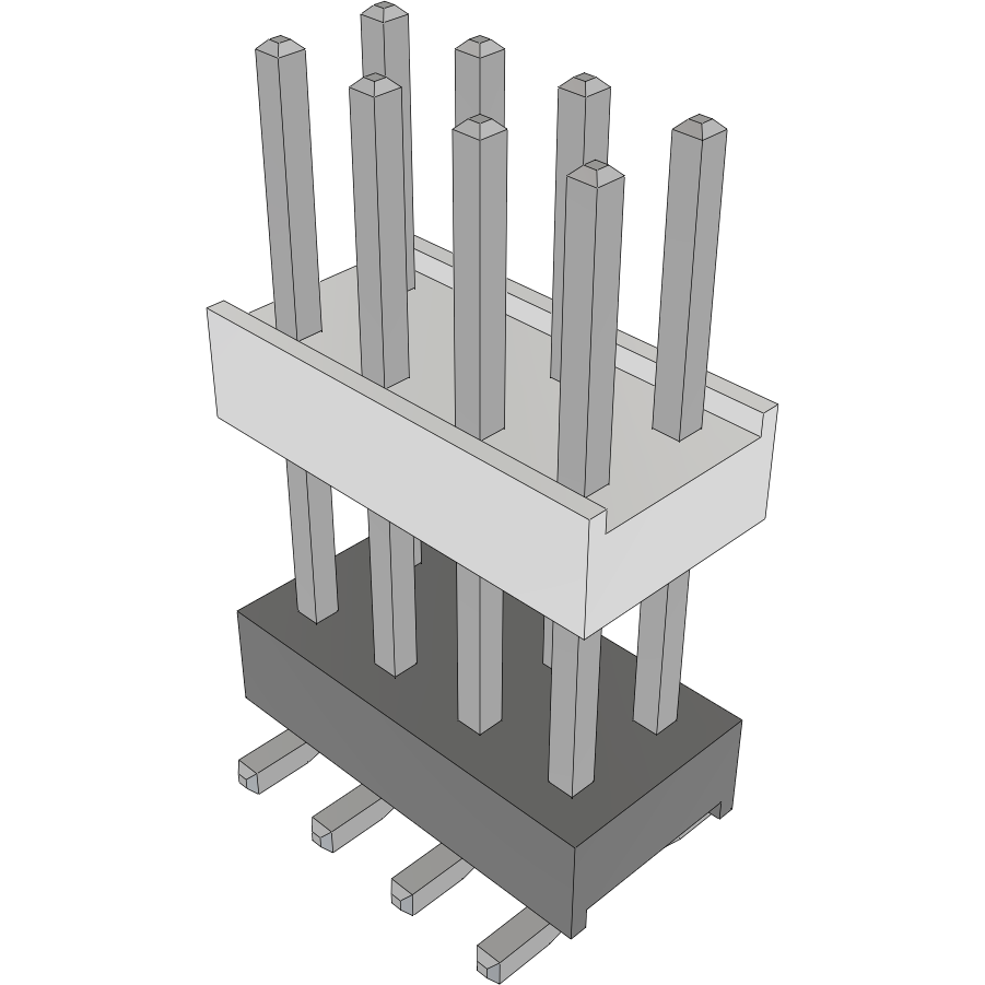 Samtec-HW-04-09-T-D-450-SM-A Steckverbinderleisten und Leiterplattenbuchsen Conn Board Stacker HDR 8 POS 2.54mm Solder ST Top Entry SMD Bulk