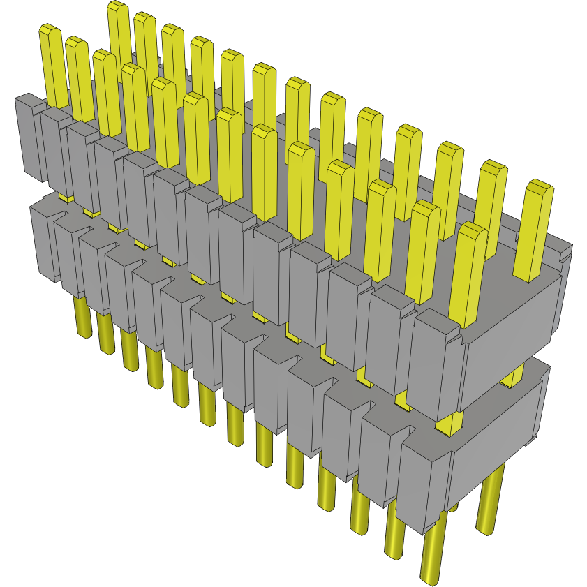 Samtec-DWM-13-01-G-D-250 Cabezales del conector y receptáculos PCB Conn Board Stacker HDR 26 POS 1.27mm Solder ST Thru-Hole Tube