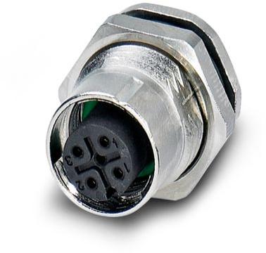 PHOENIX CONTACT-1553462 Sensor Accessories Sensor/actuator flush-type socket, 4-pos., M12 SPEEDCON, A-coded, rear/screw mounting with Pg9 thread, with straight solder connection