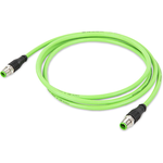 Ethernet/PROFINET Cable, Straight, 5 m, fitted on both Ends, D-coded, M12 Plug, Straight, M12 Plug, Straight
