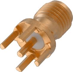 Cinch Connectivity Solutions-142-9701-201 Connector RF Conn SMA 0Hz to 18GHz 50Ohm Solder ST Thru-Hole RCP Gold Over Nickel Bag