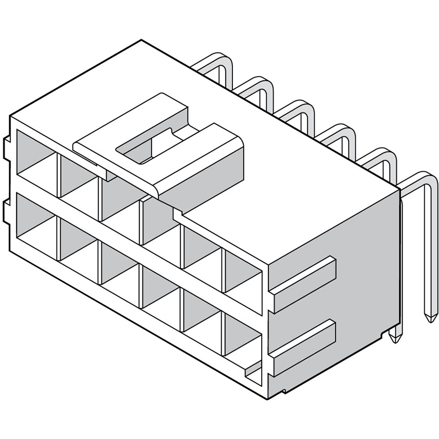 Molex-1723164316 Piastre connettori e prese PCB Conn Wire to Board HDR 16Power POS 3.5mm Solder RA Side Entry Thru-Hole Tray