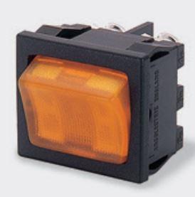 Bulgin Components PLC-H8653VBBG2577W Interruptor basculante Switch Rocker ON OFF DPST Quick Connect Curved Rocker 10A 277VAC 277VDC