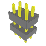 Conn Board Stacker HDR 6 POS 2.54mm Solder ST Top Entry Thru-Hole Bulk