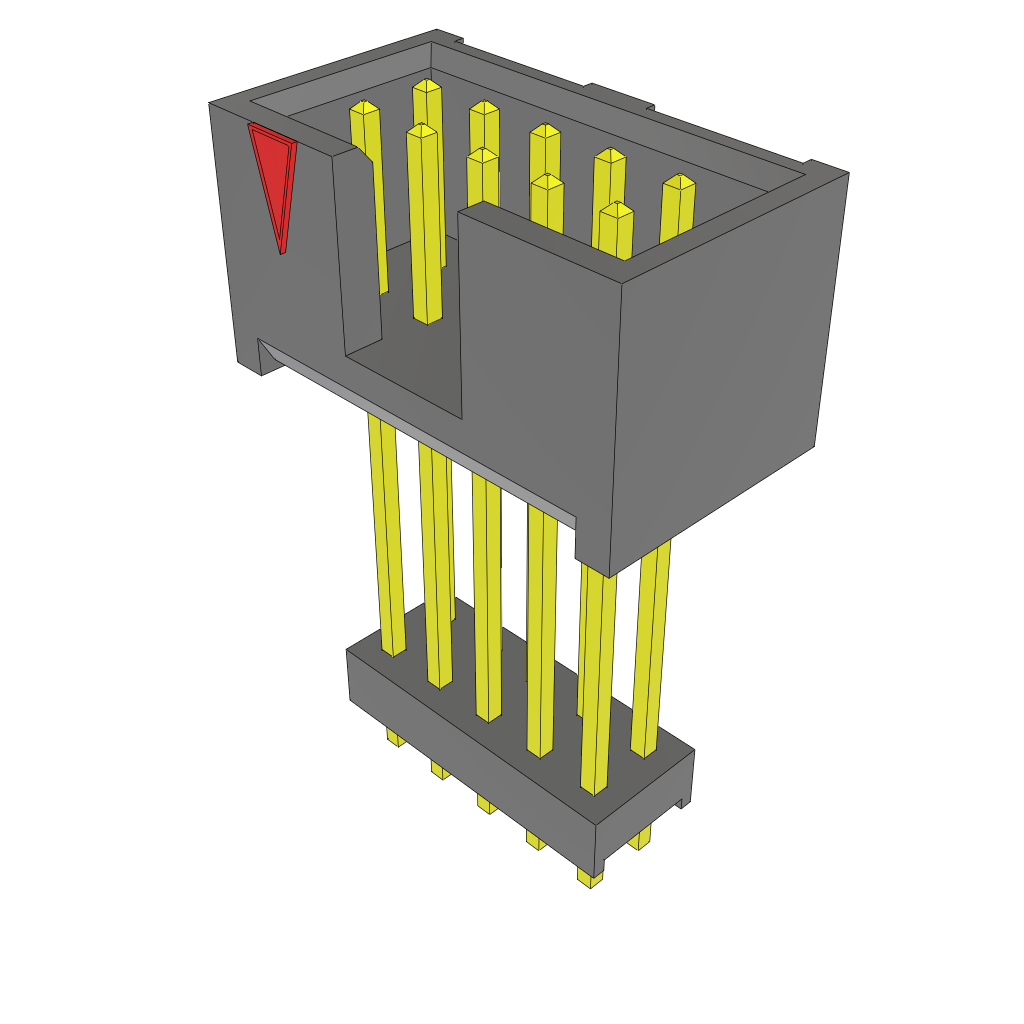 Samtec-ZSS-105-05-T-D-940 Steckverbinderleisten und Leiterplattenbuchsen Conn Elevated Shrouded Header HDR 10 POS 2.54mm Solder ST Top Entry Thru-Hole Layer