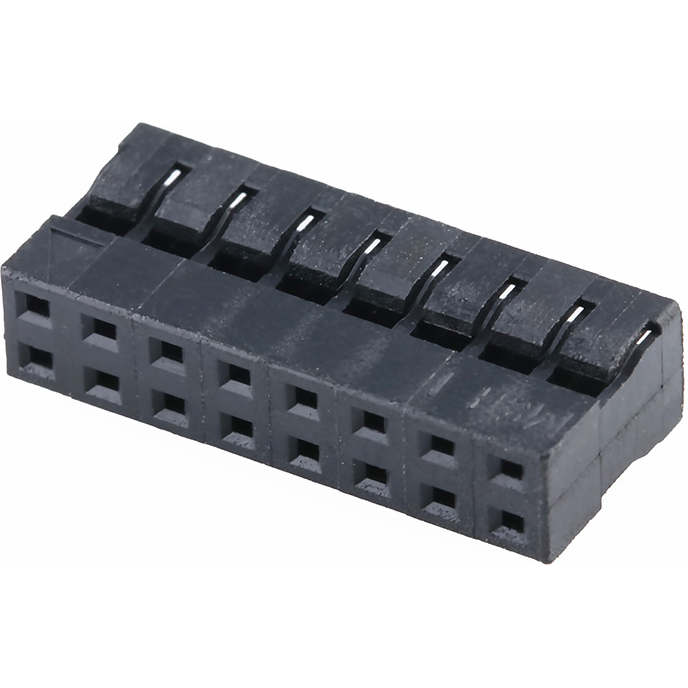 Molex-51110-1650 Connector Discrete Wire Housing Conn Housing F 16 POS 2mm Crimp ST Cable Mount Black Milli-Grid™ Bag