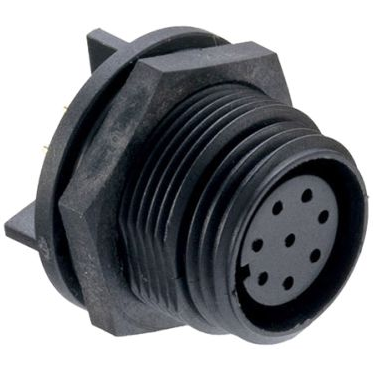 Bulgin Components PLC-PX0413/08S/PC Conector circular Conn Circular SKT 8 POS Solder ST Thru-Hole 8 Terminal 1 Port Buccaneer® Bulk