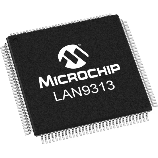 Microchip Technology-LAN9313I-NZW 以太网交换机 Ethernet Switch 3-Port 100Mbps 128-Pin XVTQFP EP Tray