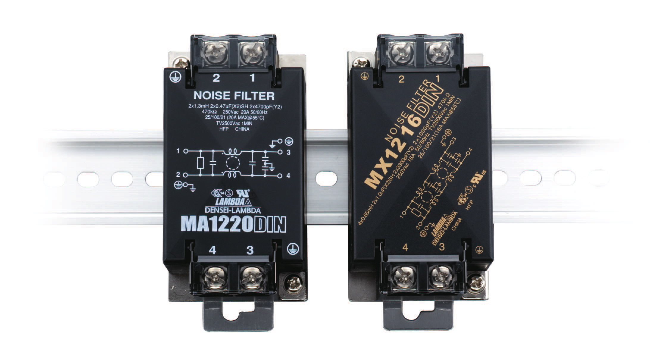 TDK-Lambda Americas-MX1206 Starkstromleitungsfilter Power Line Filter 60Hz 6A 250VAC/250VDC Terminal Block Chassis Mount