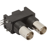 Conn BNC Adapter 0Hz to 1GHz 50Ohm Solder RA Thru-Hole F/F Gold Tray