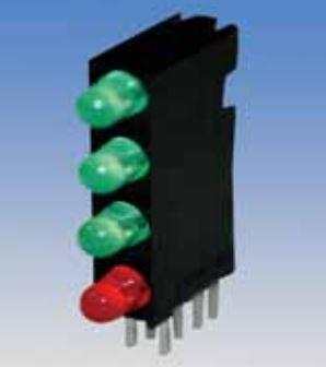 Dialight-568-0101-222F LED LED Quad-Level Uni-Color Green/Green/Green/Red 565nm/565nm/565nm/635nm 8-Pin Bulk