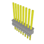 Conn Unshrouded Header HDR 8 POS 1.27mm Solder ST Top Entry Thru-Hole Tube