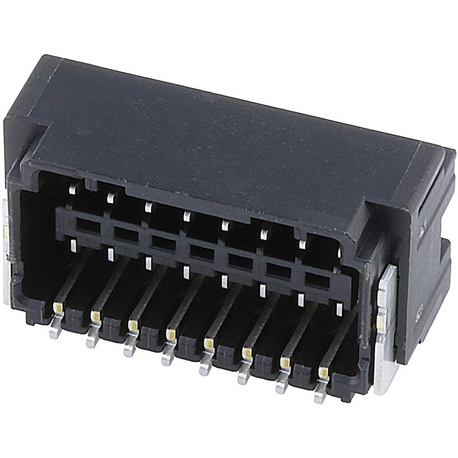 Molex-2202051871 Connector Headers and PCB Receptacles 2.00mm Pitch, Micro-Lock Plus PCB Header, Dual Row, Right Angle,Surface Mount, Matte Tin Plating, 18 Circuits,Low-Halogen, Black