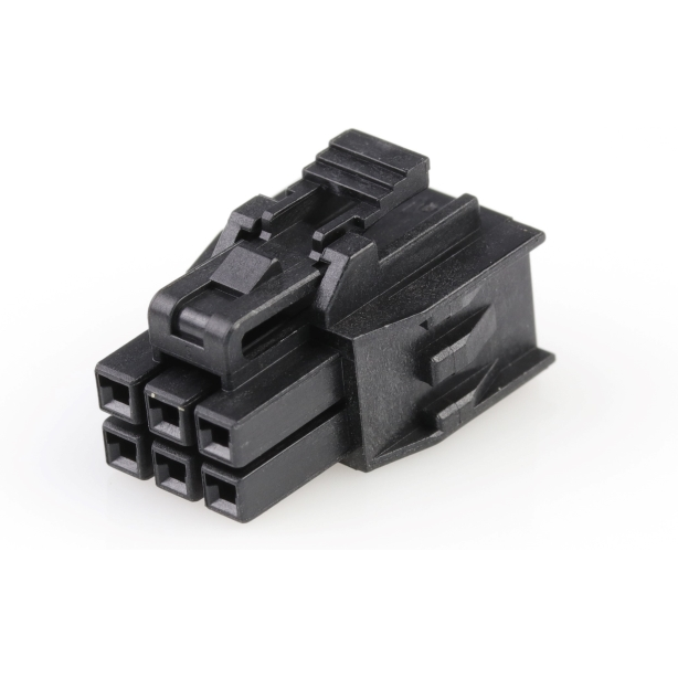 Molex-1053081206 Einzeladersteckverbinder, Gehäuse Conn Housing RCP 6 POS 2.5mm Crimp ST Cable Mount Black Nano-Fit Bag