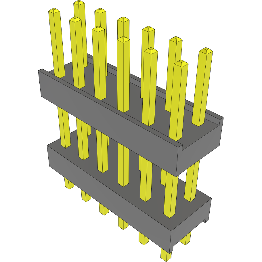 Samtec-DW-06-09-G-D-410 Steckverbinderleisten und Leiterplattenbuchsen Conn Board Stacker HDR 12 POS 2.54mm Solder ST Top Entry Thru-Hole Bulk
