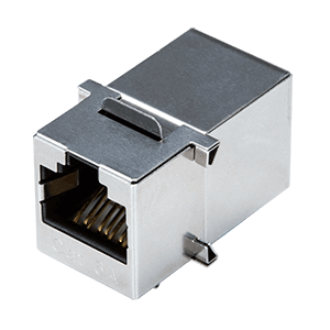 Same Sky (formerly CUI Devices)-CRJ018-1-TH Connettore telefono e telecomunicazione 8P8C, Single Port, Horizontal, Shielded, No LED, Panel Mount, RJ45 Modular Coupler