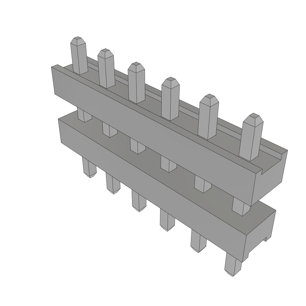 Samtec-TW-06-01-T-S-175-074 Connector Headers and PCB Receptacles Conn Board Stacker HDR 6 POS 2mm Solder ST Top Entry Thru-Hole Bulk