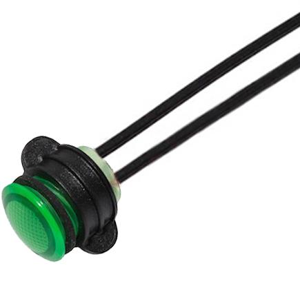 Visual Communications-CNX714C500120W Panel Mount Indicators Panel Mount Indicator Round 14mm LED 120V Wire Green IP67