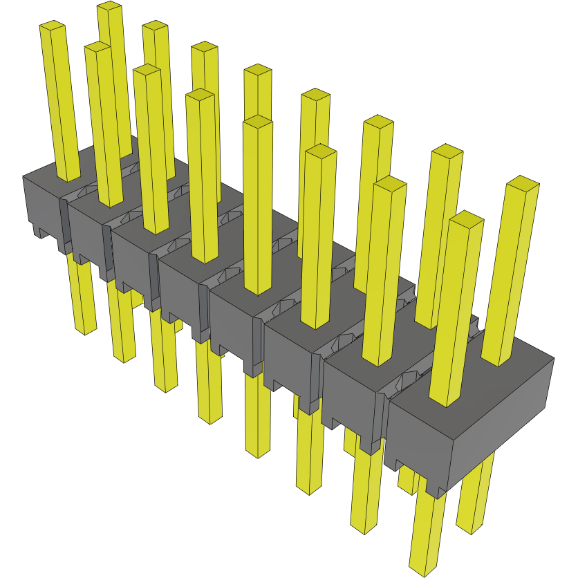 Samtec-HMTSW-108-08-G-D-240 Connector Headers and PCB Receptacles Conn Unshrouded Header HDR 16 POS 2.54mm Solder ST Top Entry Thru-Hole Bulk